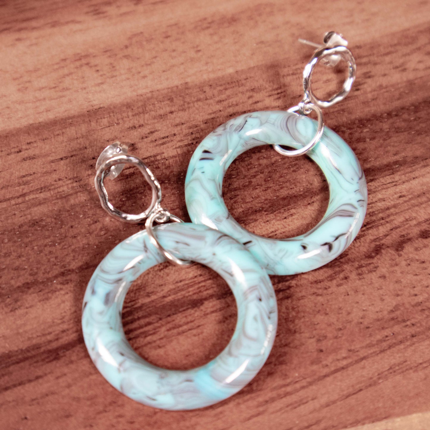 Earrings by FeSendra | Resine | blue + plated silver