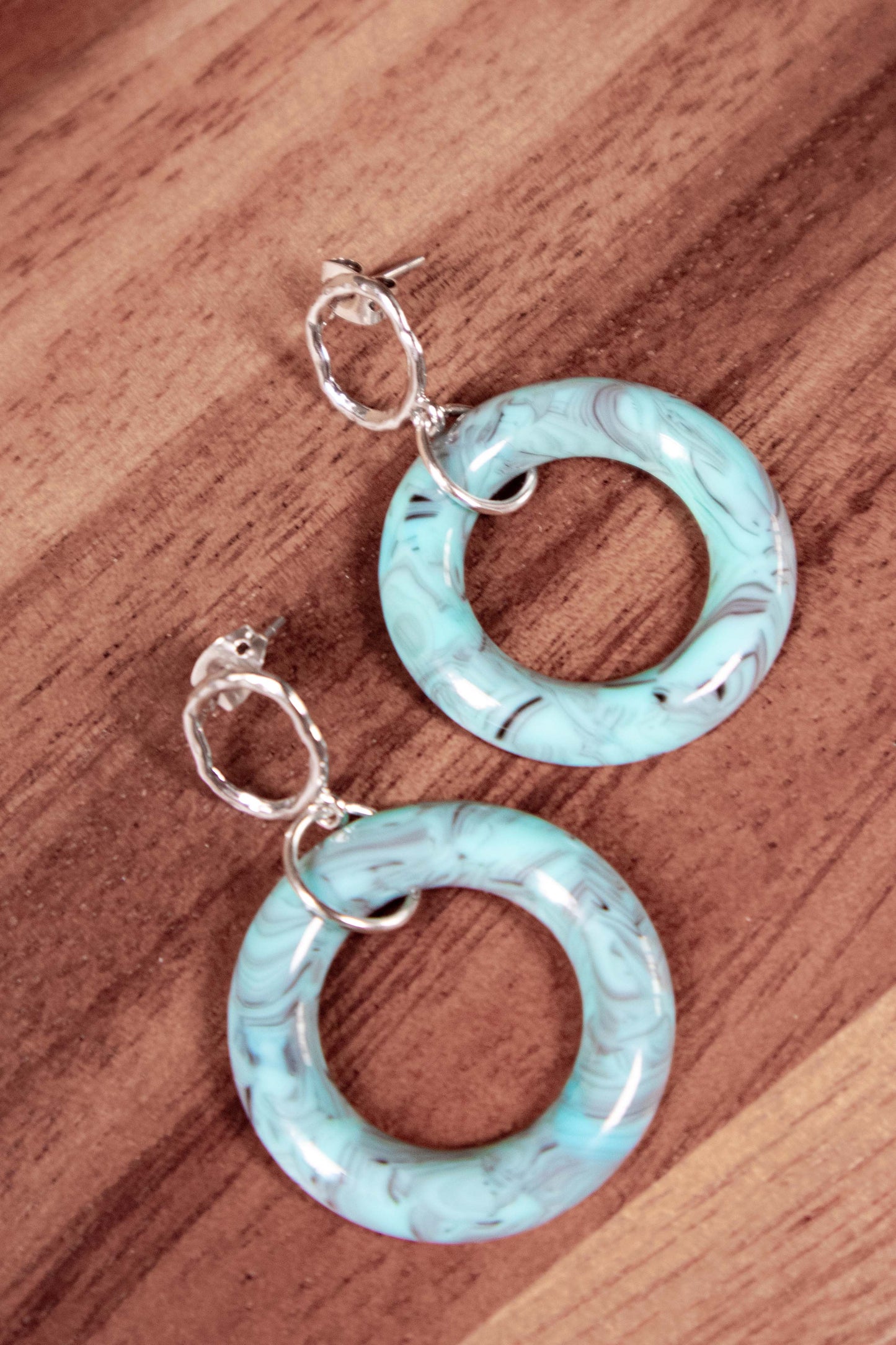 Earrings by FeSendra | Resine | blue + plated silver