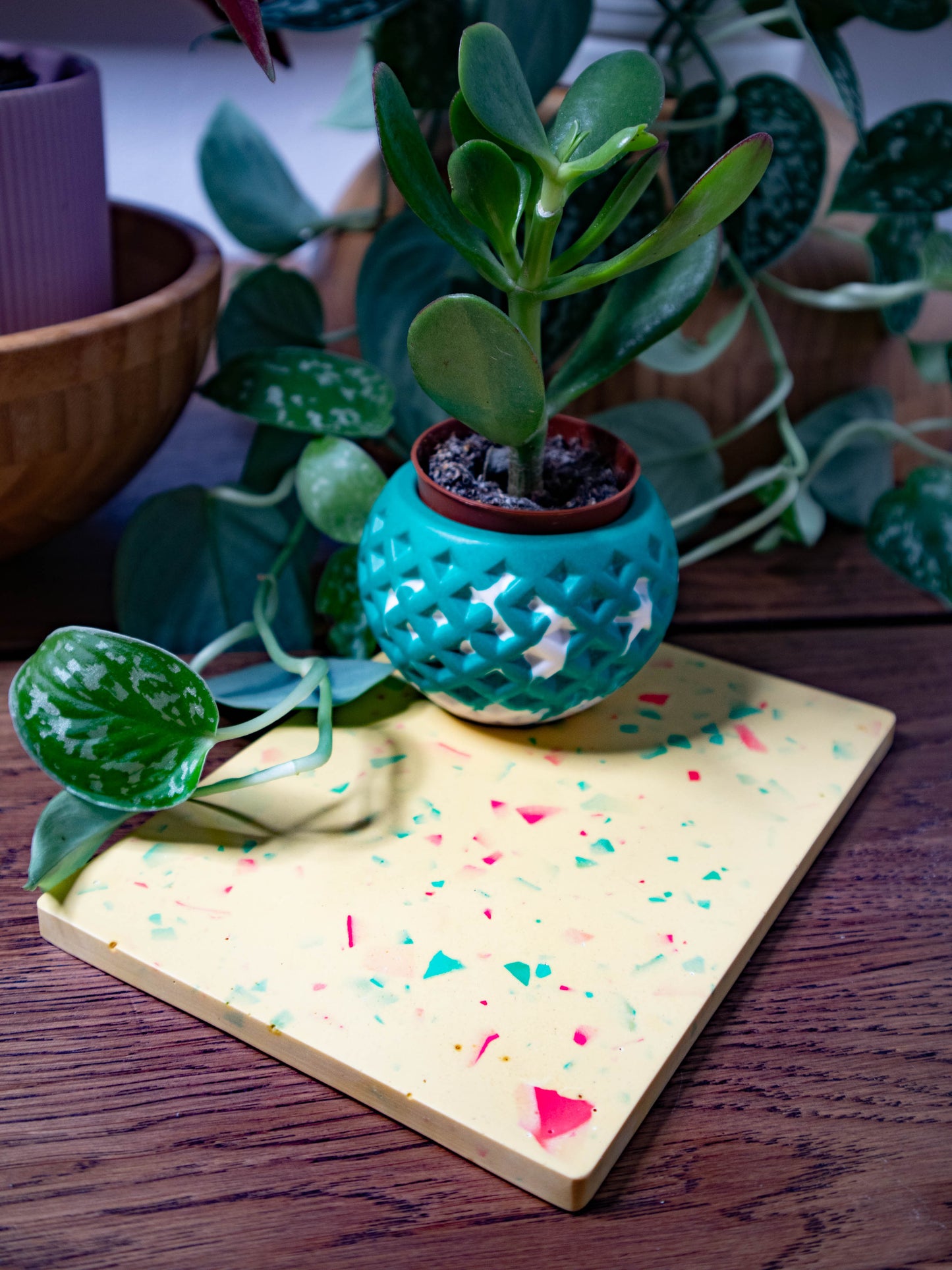 Decorative Eco Resin coaster | tray | KIT | Jesmonite | Terrazzo.