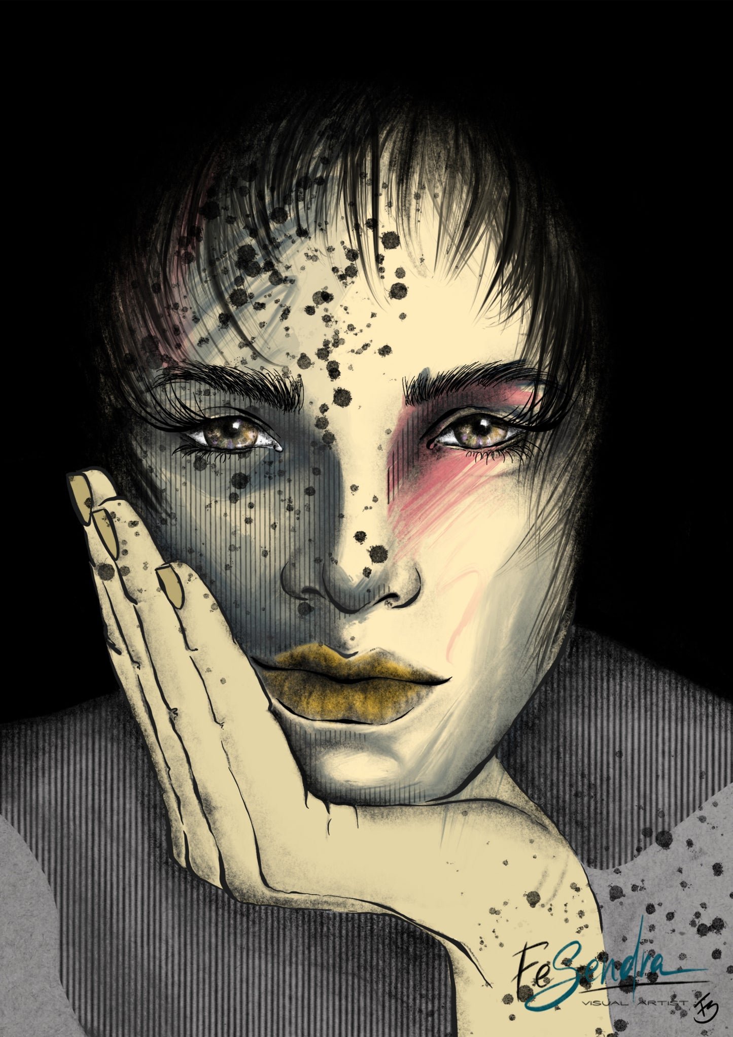 Printed Poster - Woman Portrait by FeSendra