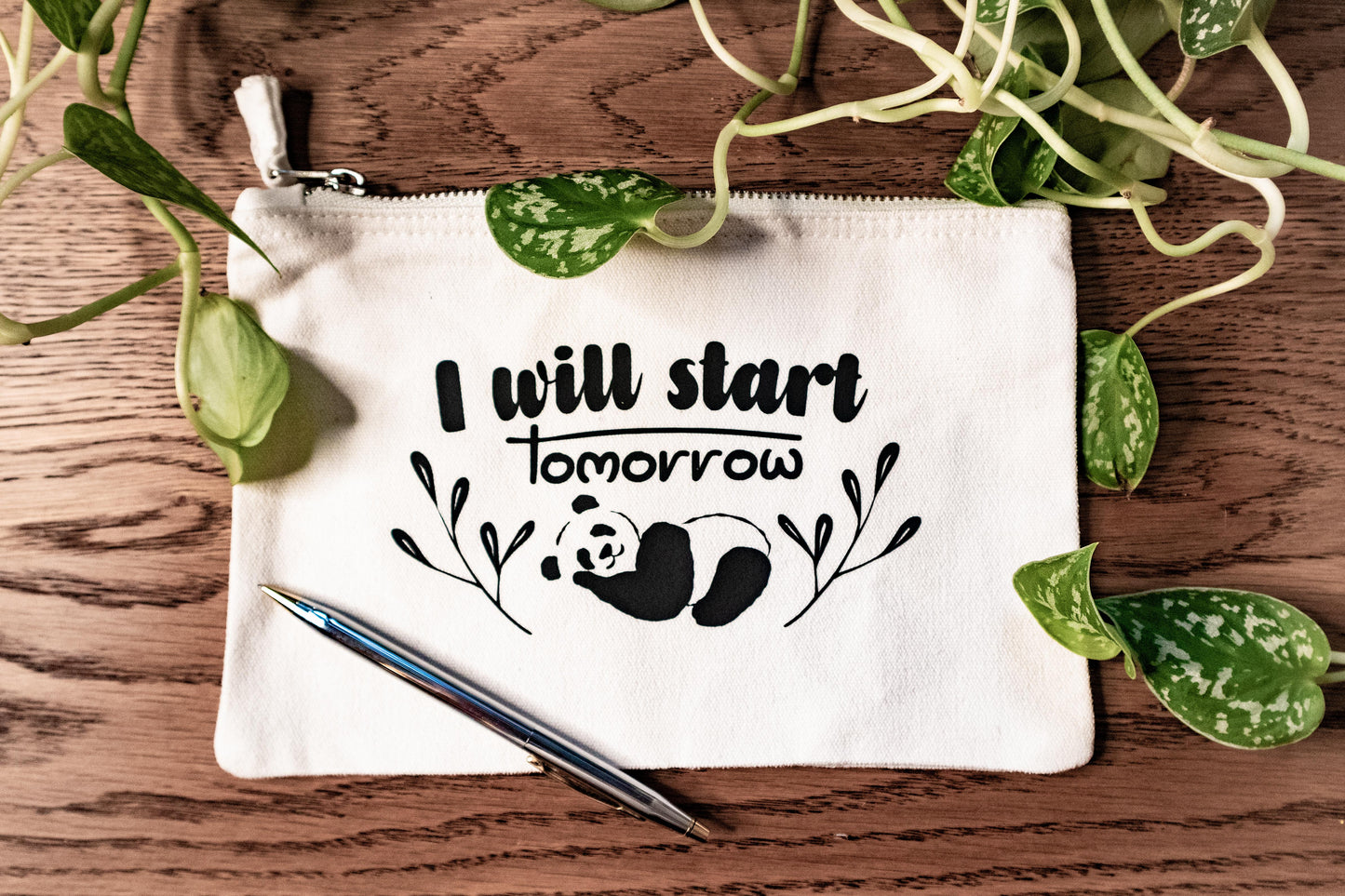 Panda - Funny Cotton Zipper Pouch for Travel, Makeup, toiletries, documents, snack, and more