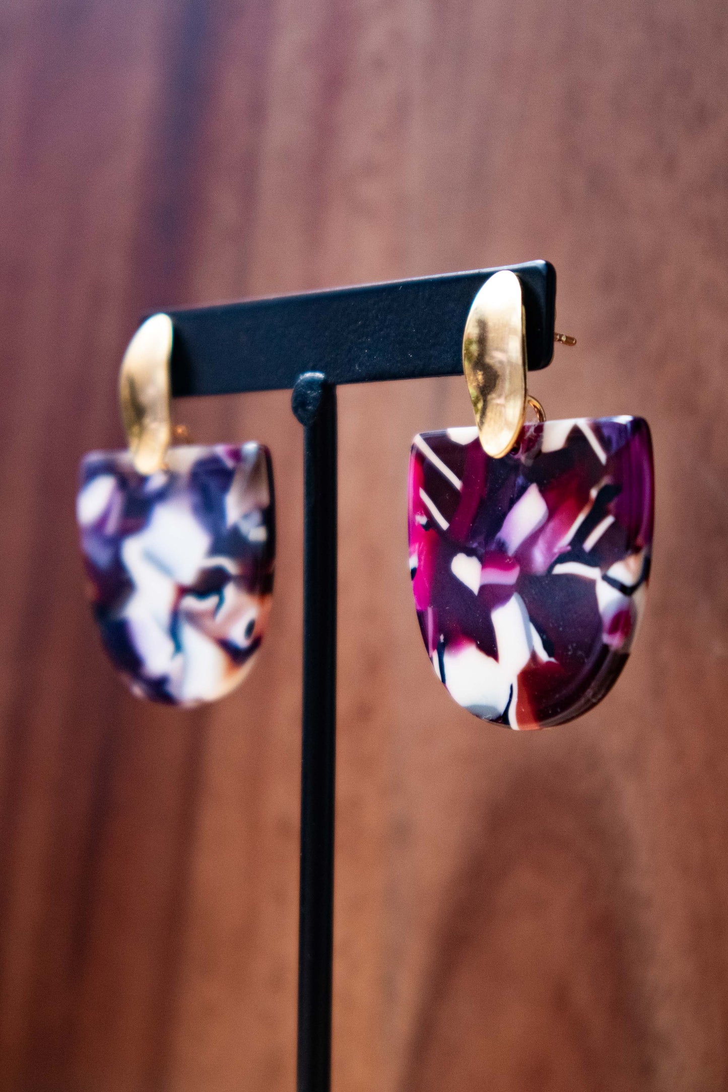 Earrings by FeSendra | Acetate | Fine Gold - 24 Carat Gold