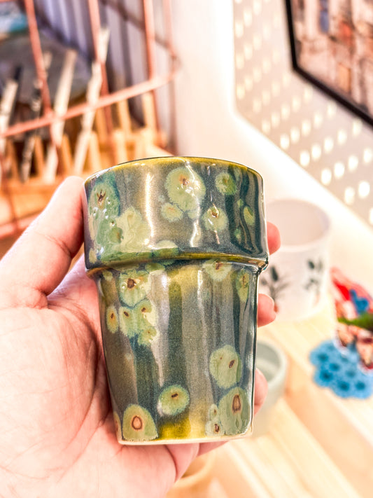 Handmade ceramic cup | Forest green