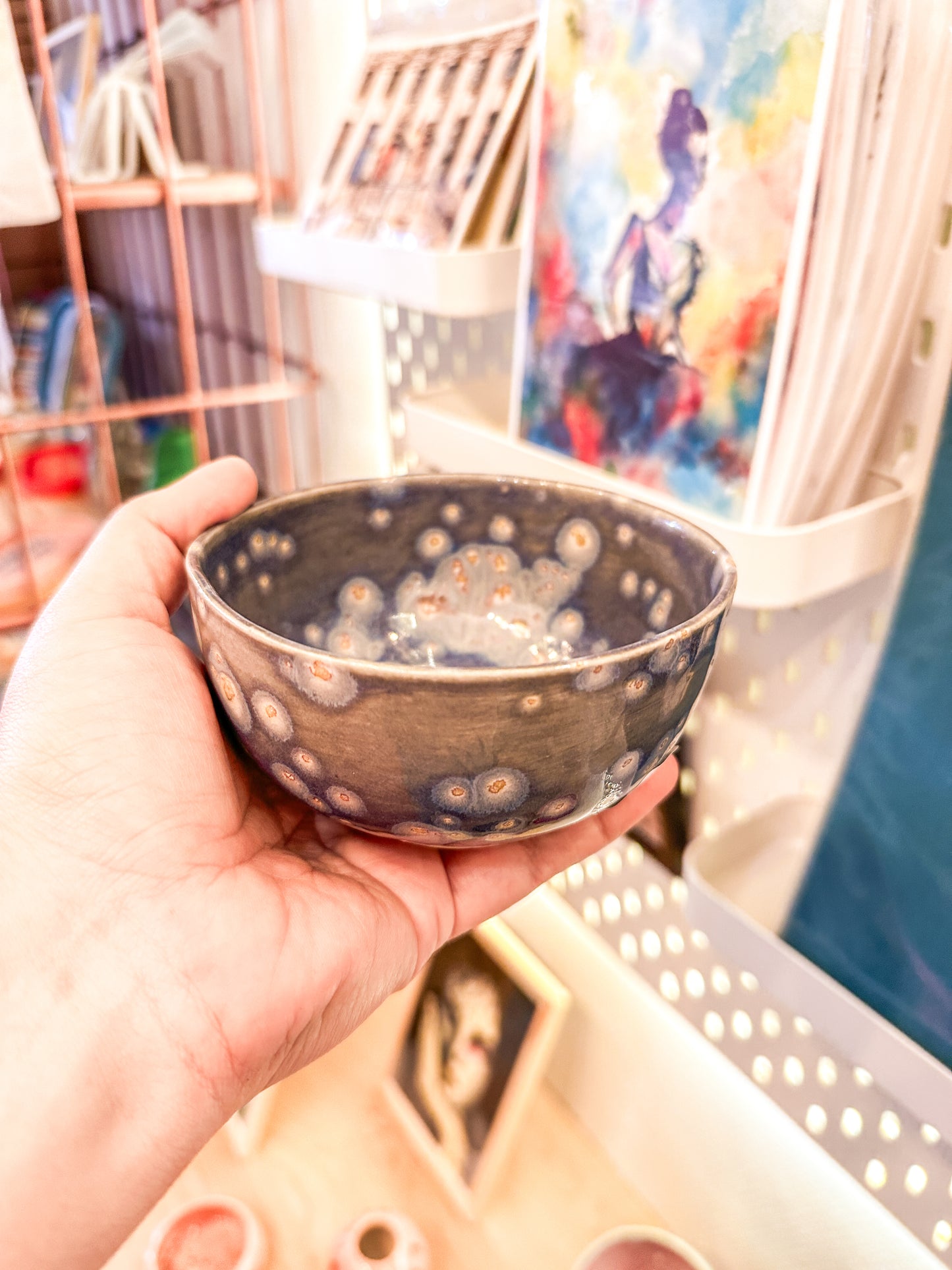Unique ceramic bowl - Handmade by FeSendra | grayish blue