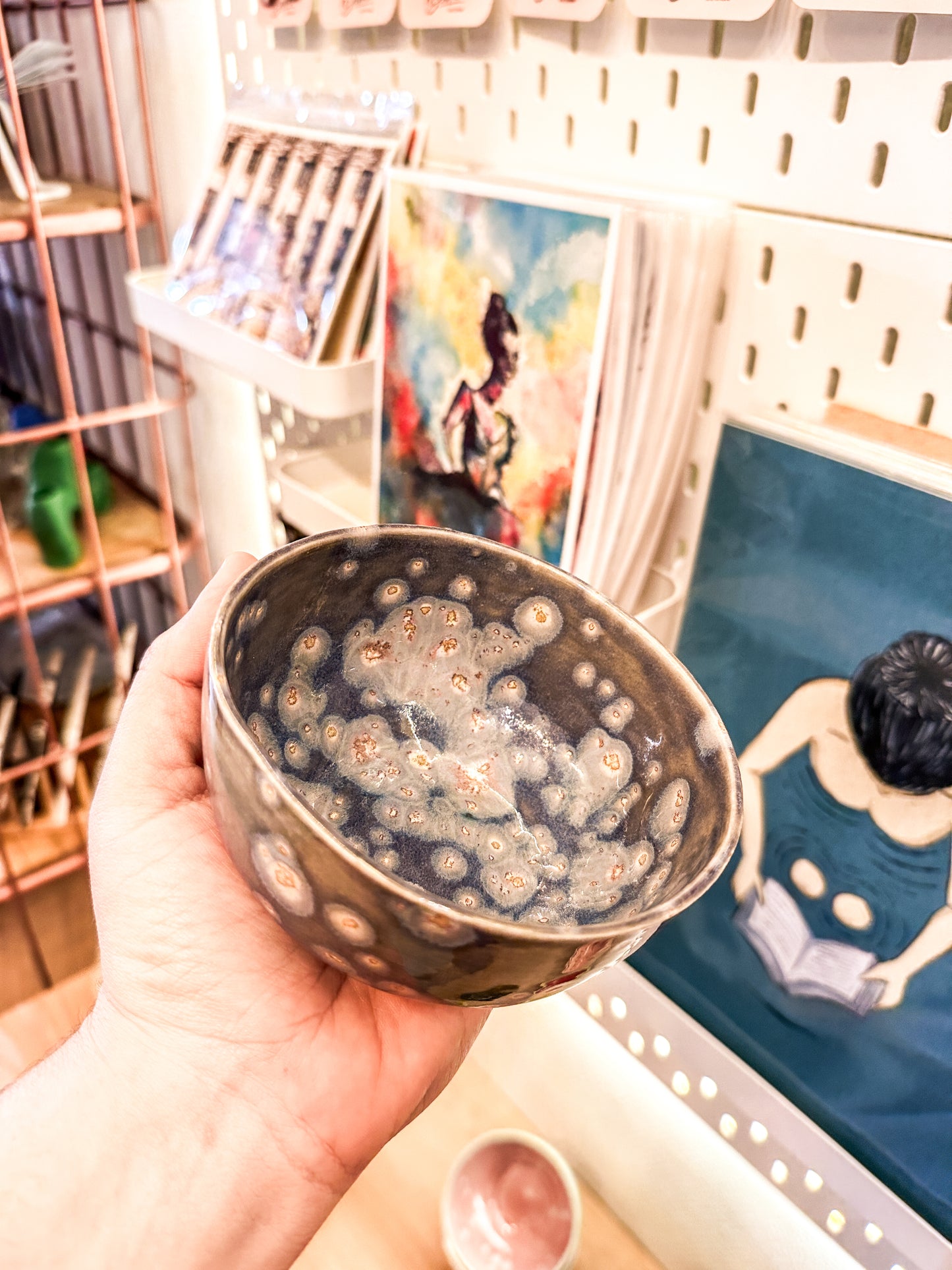 Unique ceramic bowl - Handmade by FeSendra | grayish blue