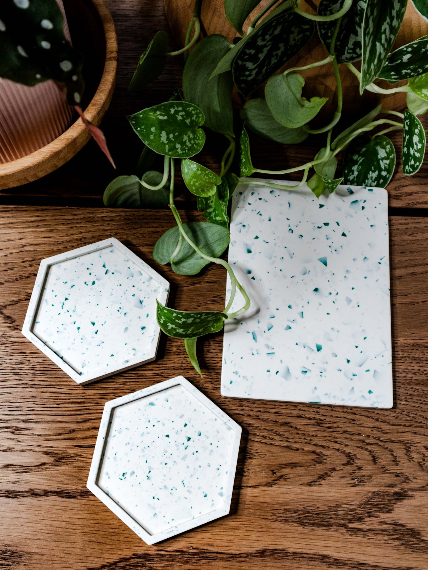 Decorative Eco Resin coaster | tray | KIT | Jesmonite Terrazzo