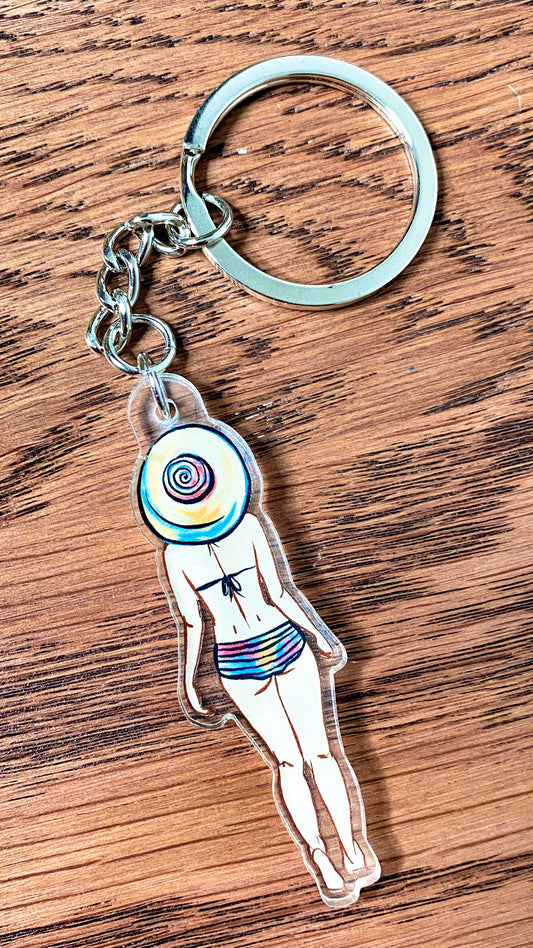 Acrylic charm Keychain | girl in dress | Acrylic | exclusive design
