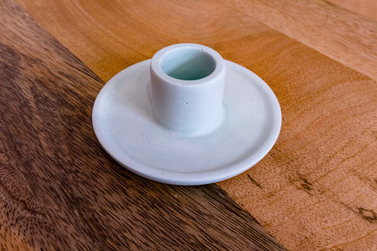 Small Candle holder | Jesmonite | green