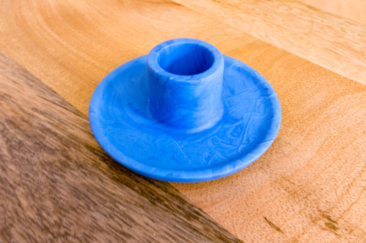 Small Candle holder | Jesmonite | blue