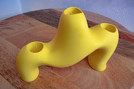 Candle holder Jesmonite yellow