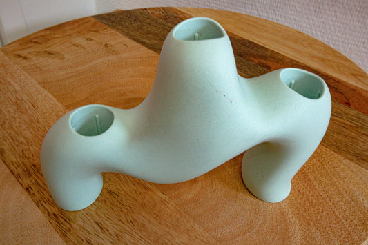 Candle holder Jesmonite green