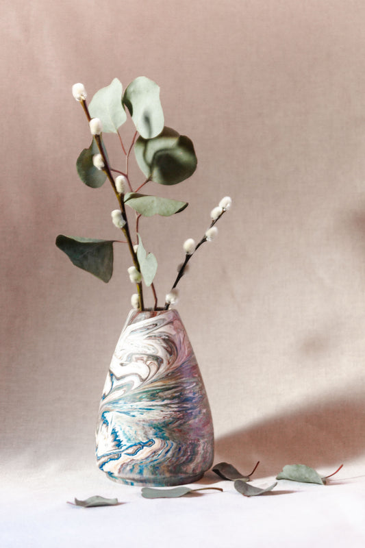 Marbled Jesmonite Flower Vase