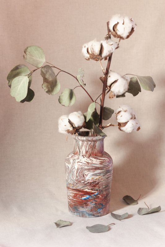 Marbled Jesmonite Flower Vase