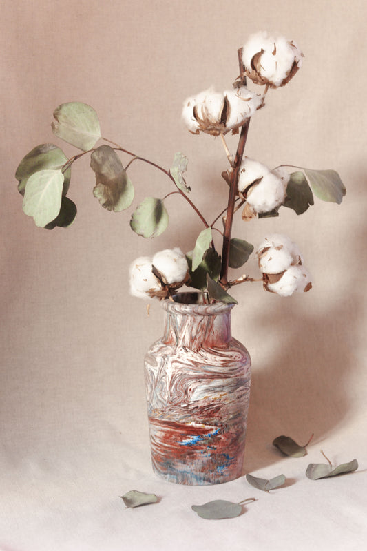 Marbled Jesmonite Flower Vase