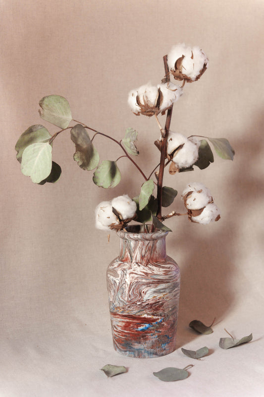Marbled Jesmonite Flower Vase