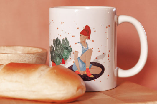Ceramic mug with exclusive print -Happy place!