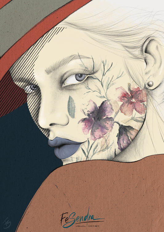 Printed Poster - Woman Portrait by FeSendra