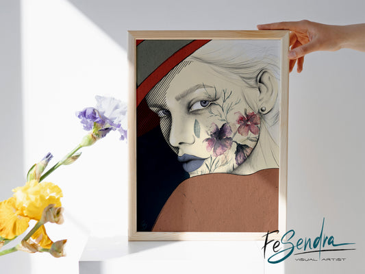 Printed Poster - Woman Portrait by FeSendra