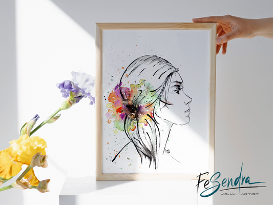 Printed Poster - Woman Portrait by FeSendra