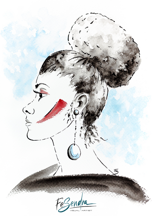 Printed Poster - Woman Portrait by FeSendra