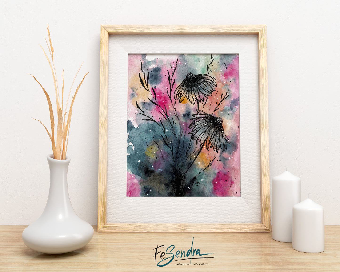 Printed Poster - Flowers and colors by FeSendra