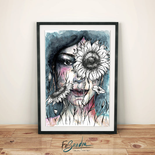 Printed Poster - Woman Portrait by FeSendra