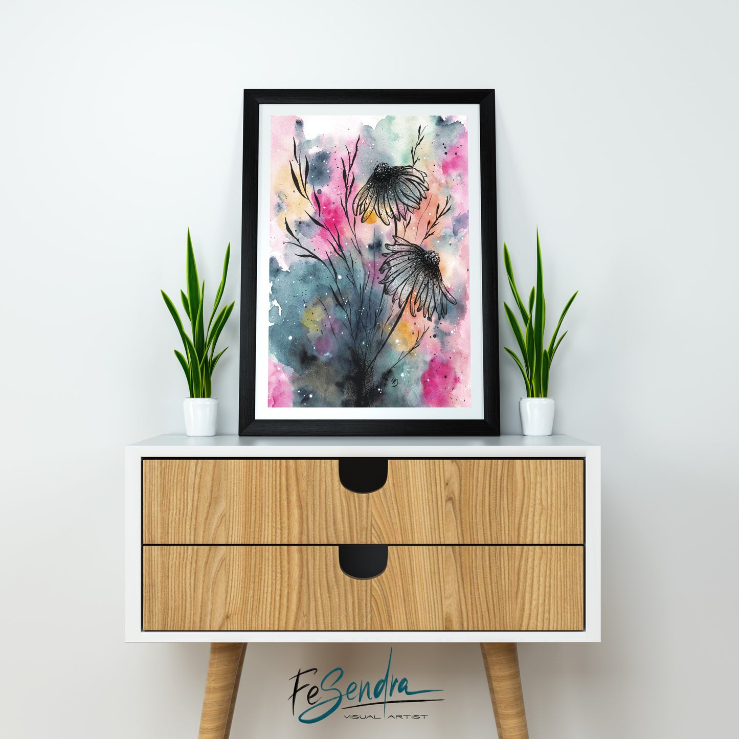 Printed Poster - Flowers and colors by FeSendra