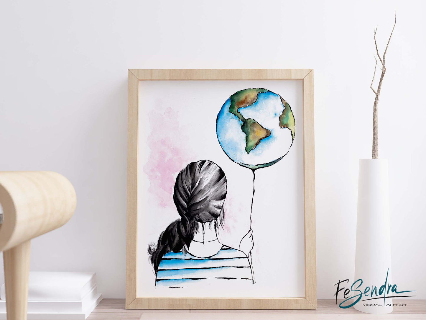Printed Poster - The girl and the world by FeSendra