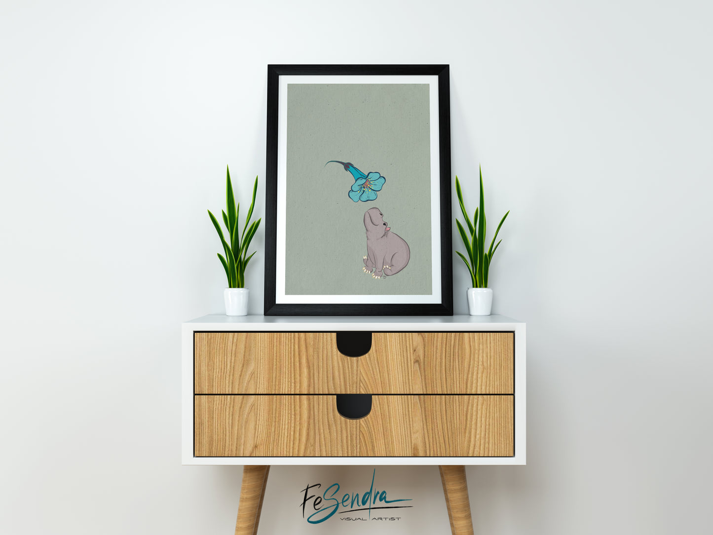 Printed Poster  | Hippos also like flowers by FeSendra