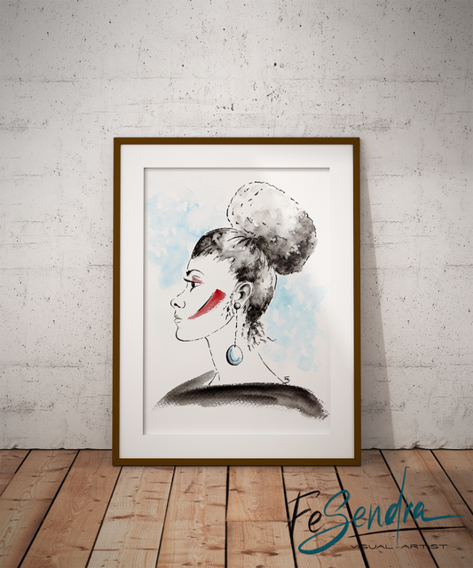 Printed Poster - Woman Portrait by FeSendra