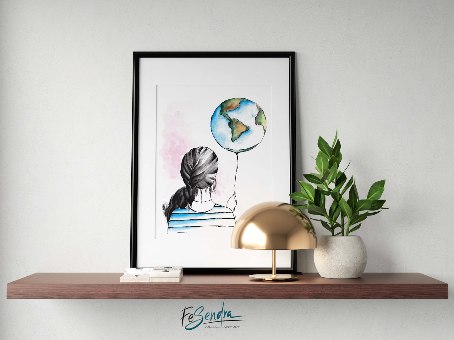 Printed Poster - The girl and the world by FeSendra