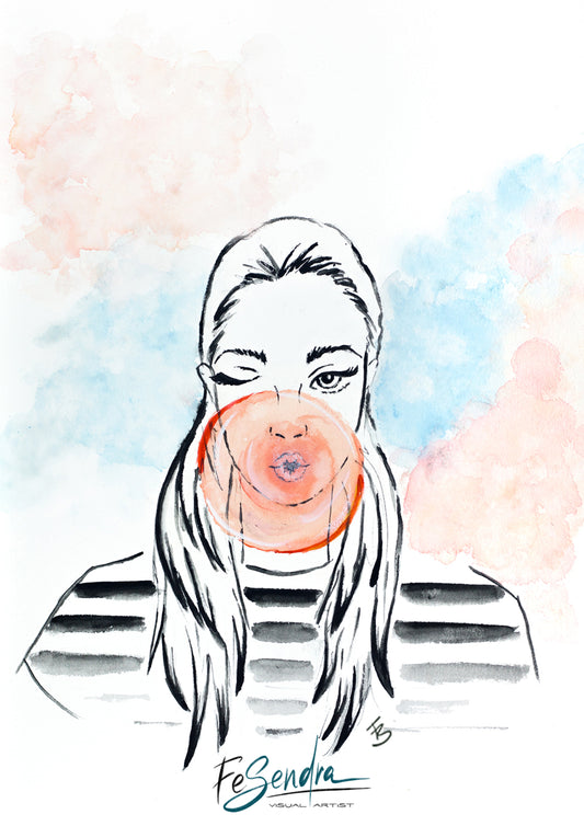 Printed Poster - Funny girl by FeSendra