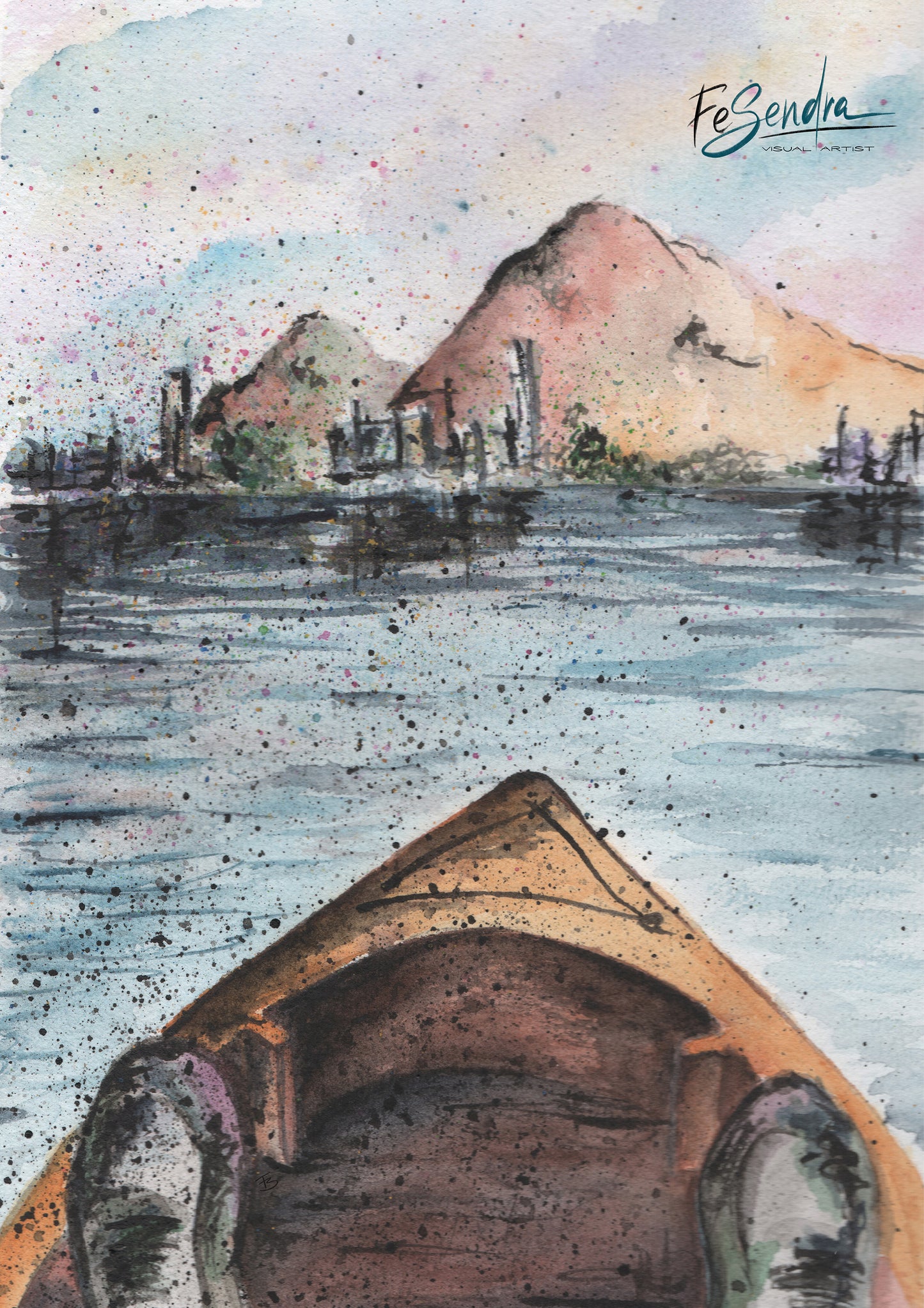 Printed Poster - Watercolor kayak