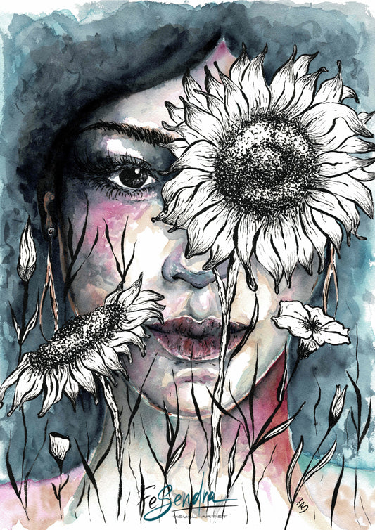 Printed Poster - Woman Portrait by FeSendra